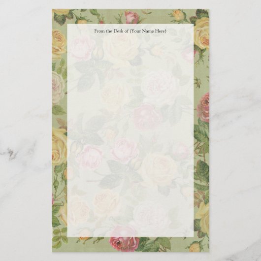 ヴィンテージ国の風化フローラ 便箋 (正面)