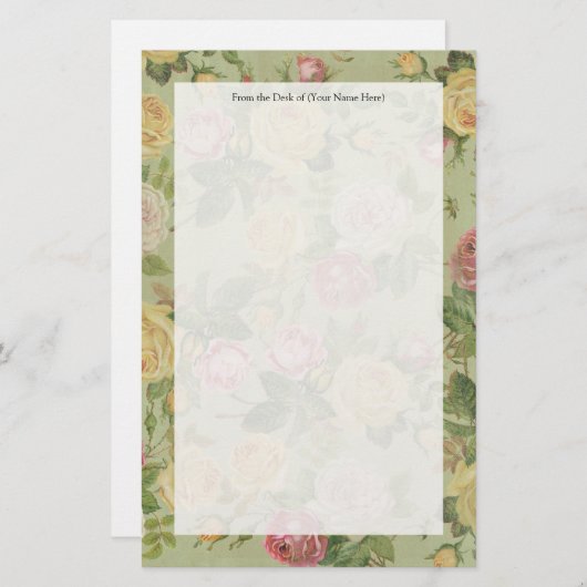 ヴィンテージ国の風化フローラ 便箋 (正面/裏面)