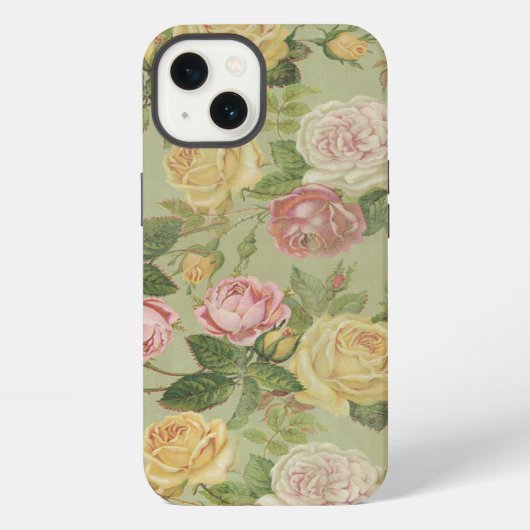 ヴィンテージ国の風化フローラ iPhoneケース (裏面)