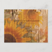 ヴィンテージ国ひまわり結婚の対応RSVP インビテーションポストカード (裏面)