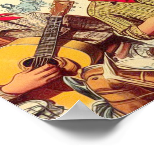 ヴィンテージ国シームレスイラストレーション ポスター (角)