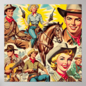 ヴィンテージ国シームレスイラストレーション ポスター (正面)