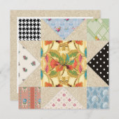 ヴィンテージ国スタイルキルト引っ越し祝いパーティーパーティー 招待状 (正面/裏面)