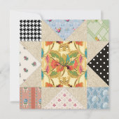 ヴィンテージ国スタイルキルト引っ越し祝いパーティーパーティー 招待状 (正面)