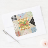 ヴィンテージ国スタイル夕べスターキルトパターン スクエアシール (封筒)