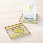 ヴィンテージ国フランスの果実広告 ガラスコースター (アングル)