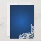 ヴィンテージ国フローラデザインブルー 招待状 (裏面)