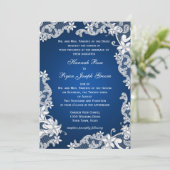 ヴィンテージ国フローラデザインブルー 招待状 (スタンド正面)