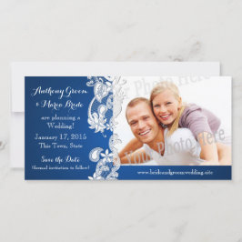 ヴィンテージ国フローラデザイン日付の写真の保存 セーブザデート