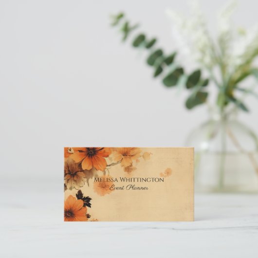 ヴィンテージ国フローラ両面 名刺 (スタンド正面)