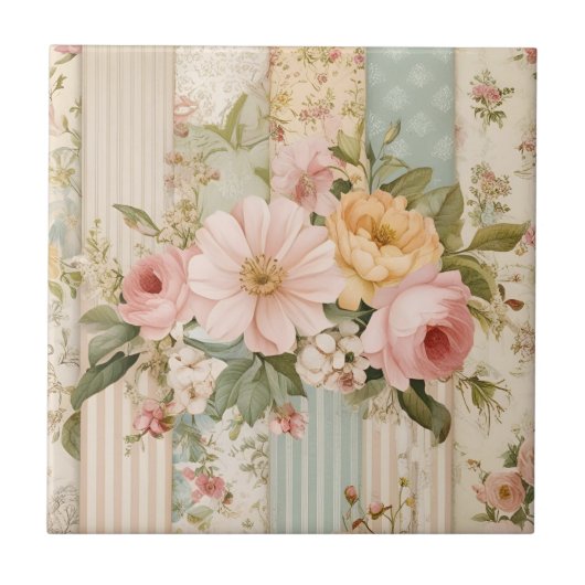 ヴィンテージ国フローラ タイル (正面)