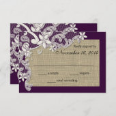 ヴィンテージ国レースデザイン応答カード 出欠カード (正面/裏面)