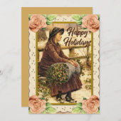 ヴィンテージ国側ハッピーホリデーズグリーティングカード シーズンカード (正面/裏面)