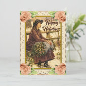 ヴィンテージ国側ハッピーホリデーズグリーティングカード シーズンカード (スタンド正面)