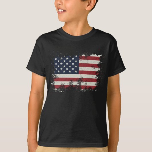 ヴィンテージ国動揺して国国旗7月4日 Tシャツ (正面)