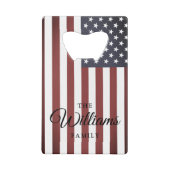 ヴィンテージ国旗とカスタム名 クレジットカード栓抜き (裏面)