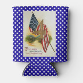 ヴィンテージ国旗の愛国国旗の星とストライプ 缶クーラー (正面)