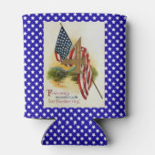 ヴィンテージ国旗の愛国国旗の星とストライプ 缶クーラー (裏面)