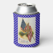 ヴィンテージ国旗の愛国国旗の星とストライプ 缶クーラー (缶裏面)