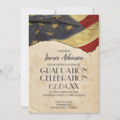 ヴィンテージ国旗の愛国的卒業党招待状 招待状 (正面)