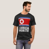 ヴィンテージ国旗の韓国北国レトロ国旗の北 Tシャツ (正面フル)