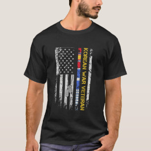 ヴィンテージ国旗の韓国戦争退役軍人愛国的退役軍人 Tシャツ