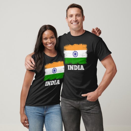 ヴィンテージ国旗インド国レトロ国旗インディアン Tシャツ (ユニセックス)