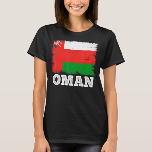 ヴィンテージ国旗オマーン国レトロ国旗 Tシャツ (正面)