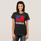 ヴィンテージ国旗サモア国レトロ国旗サモア Tシャツ (正面フル)