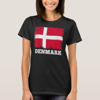 ヴィンテージ国旗デンマーク国レトロ国旗デンマーク Tシャツ