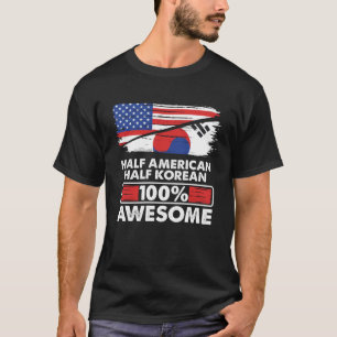 ヴィンテージ国旗ハーフアメリカン半韓根100 A Tシャツ