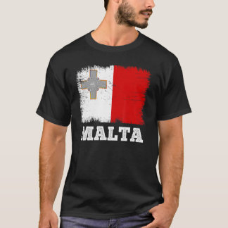 ヴィンテージ国旗マルタカントリーレトロ国旗マルチーズ Tシャツ