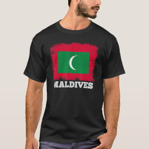 ヴィンテージ国旗モルディブカントリーレトロ国旗モルディブ Tシャツ
