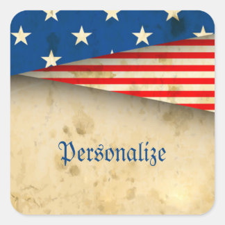 ヴィンテージ国旗 スクエアシール
