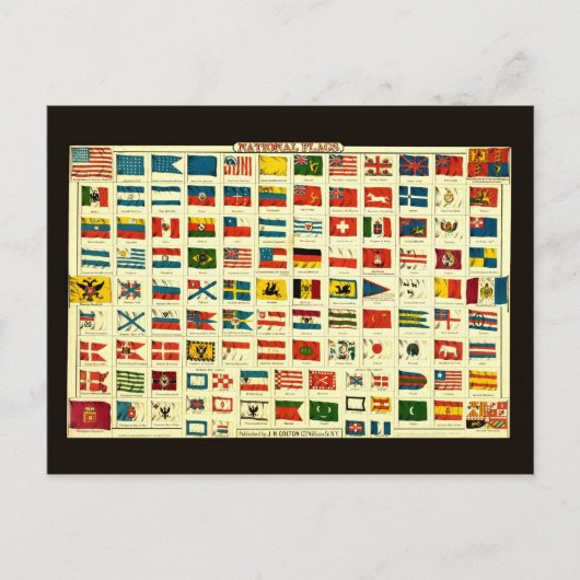 ヴィンテージ国旗 ポストカード (正面)