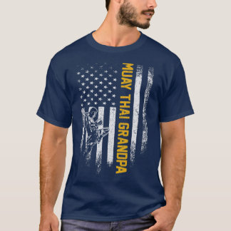 ヴィンテージ国旗mmaムエタイファイターグランパ tシャツ