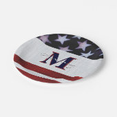 ヴィンテージ国旗Patriotic 7月4日カスタムモノグラム1 ペーパープレート (アングル)