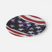  ヴィンテージ国旗Patriotic 7月4日カスタムモノグラム2 ペーパープレート (アングル)