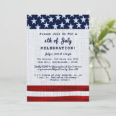 ヴィンテージ国旗Patriotic 7月4日カスタムモノグラムI 招待状 (スタンド正面)