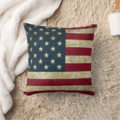 ヴィンテージ国素朴グランジ族米国国旗 クッション (ブランケット)