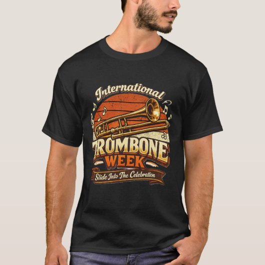 ヴィンテージ国際トロンボーンウィーク トロンボーン奏者 Tシャツ (正面)