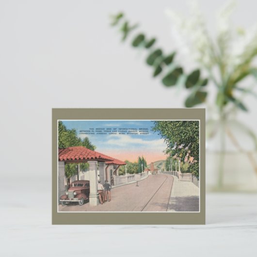 ヴィンテージ国際的ブリッジとカスタムエルパソ2 ポストカード (スタンド正面)