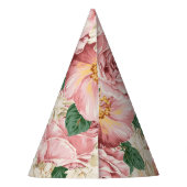 ヴィンテージ園バラとアジサイ花の柄 パーティーハット (裏面)