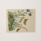 ヴィンテージ園芸昆虫、蝶、毛虫 ジグソーパズル (横)