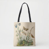 ヴィンテージ園芸昆虫、蝶、毛虫 トートバッグ (正面)