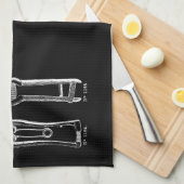 ヴィンテージ園芸用具プルーナーズモノグラムB Kタオル キッチンタオル (四つ折り)