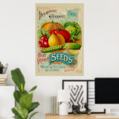 ヴィンテージ園芸用植物種子カタログ ポスター (ホームオフィス)