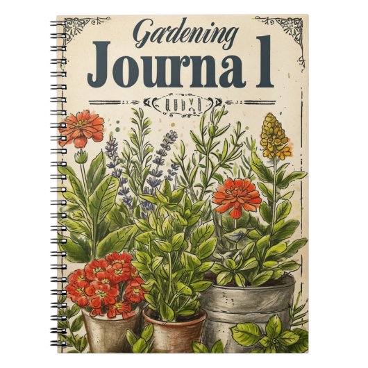 ヴィンテージ園芸用草本 ノートブック (正面)