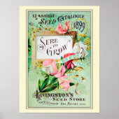 ヴィンテージ園芸花の種子カタログ ポスター (正面)