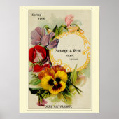 ヴィンテージ園芸花の種子カタログ ポスター (正面)